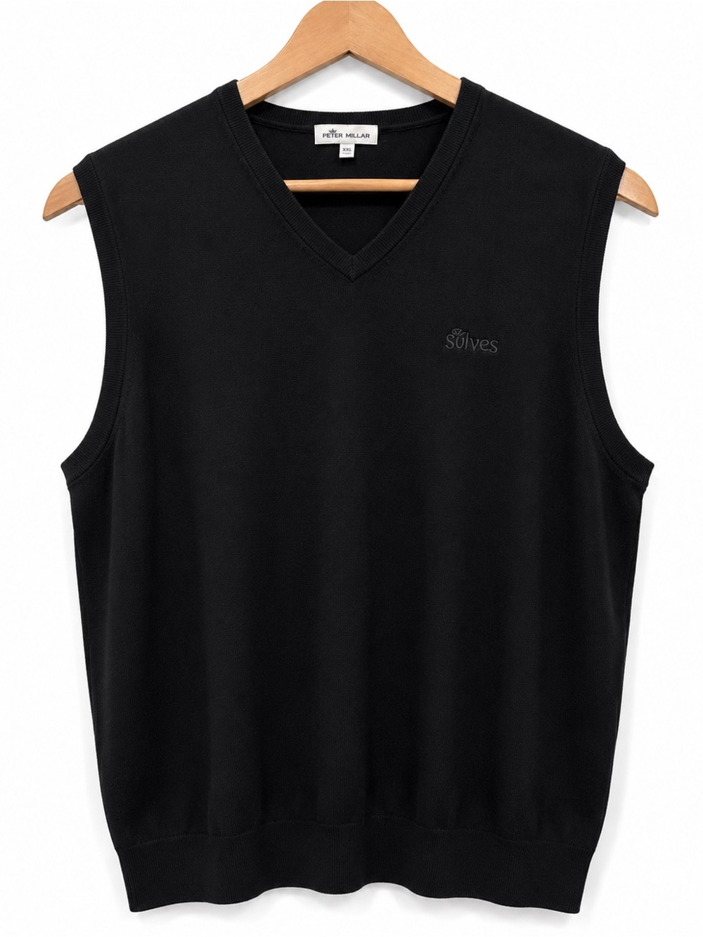 Peter Millar St. Ives Sweater Vest Mens XXL Black Merino Silk Golf V Neck